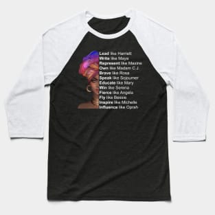 Powerful Black Women, Women of Black History, Black History Month Baseball T-Shirt